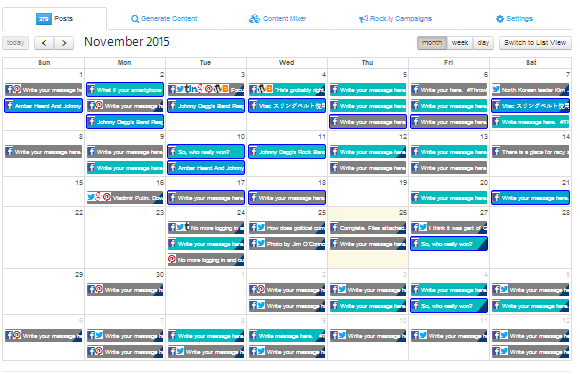 social media management calendar view