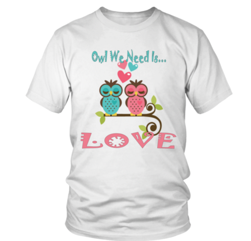 shirt animals cute adorable owls romance kiss